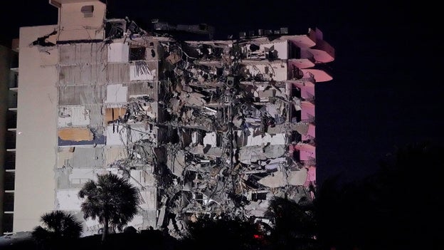 Apartment building near Miami partially collapses, emergency crews at scene