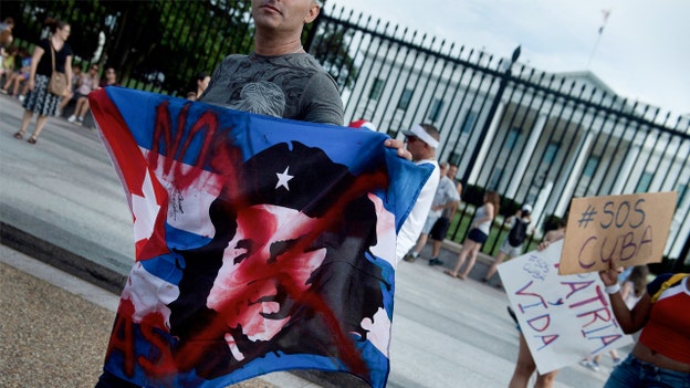 Protests continue outside White House as Cuban exiles call for support
