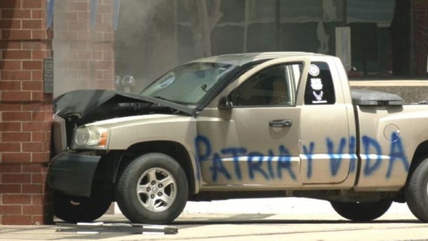 Truck spray-painted with Cuban protest song crashes into Kentucky corrections building