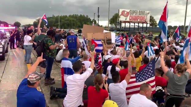 ‘Where is Biden?’ chant breaks out at Florida protest