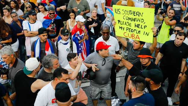 Cuba Protests: Photos from Havana and Miami