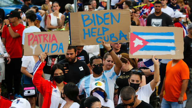 Cuba Protests: Photos from Havana and Miami