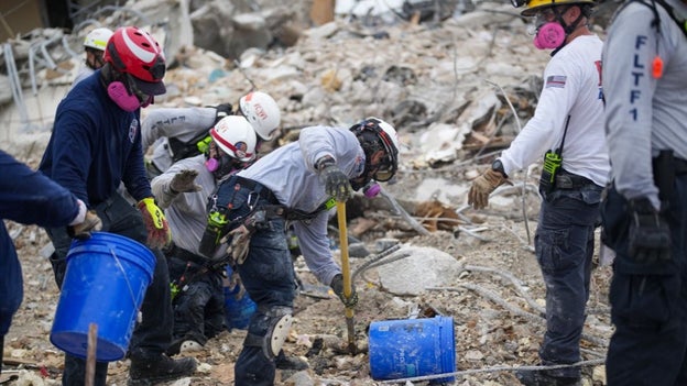 Teams continuing to remove debris from Surfside condo collapse site