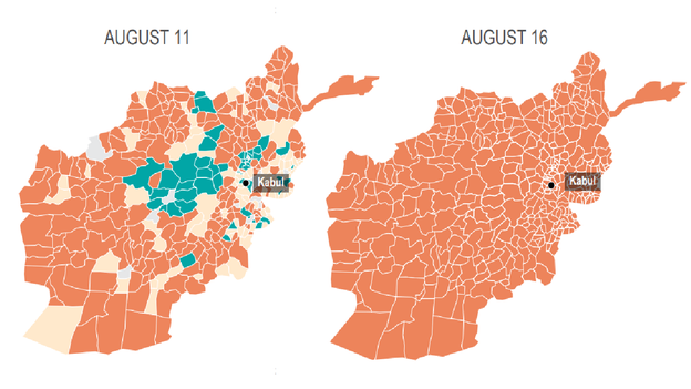 Map shows Taliban's advance across Afghanistan