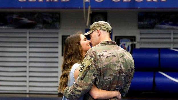 HERO'S WELCOME: American soldiers arrive back on US soil after deploying to Afghanistan