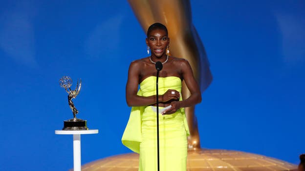 Emmy for best writing for a limited series or movie goes to Michaela Coel