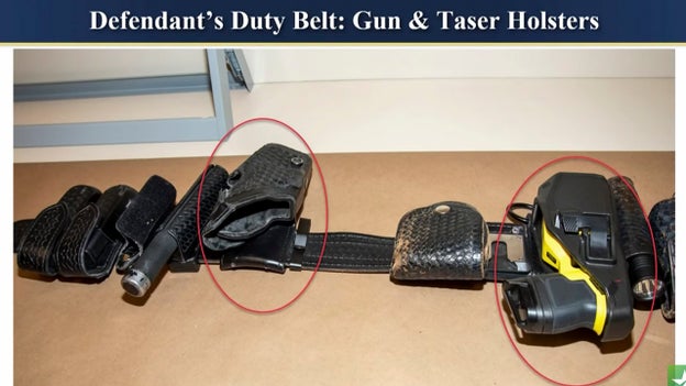 Prosecution pushes Potter on differences between gun and Taser