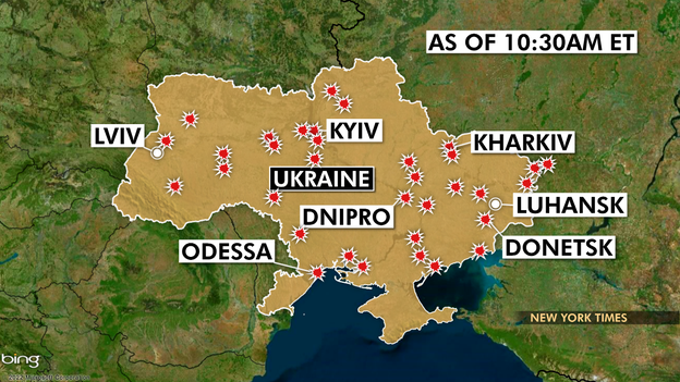 Reported attacks in Ukraine