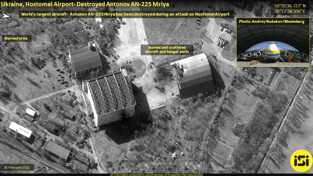 Satellite images show damage to Hostomel airport