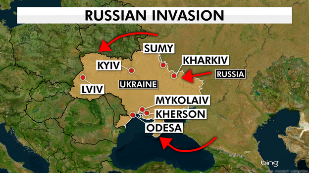 Where Putin has directed forces in Ukraine