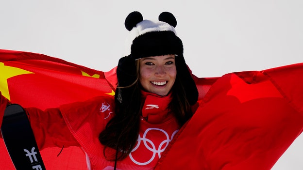 Winter Olympic star and Victoria's Secret model Eileen Gu in tears as  18-year-old wins second gold on halfpipe