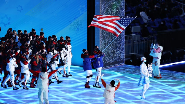 Team USA takes part in the opening ceremony
