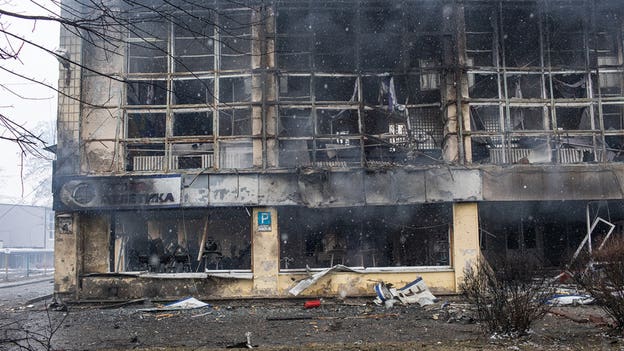 PHOTOS: 15 hours of non-stop shelling after Ukraine president says Putin wants history 'erased'