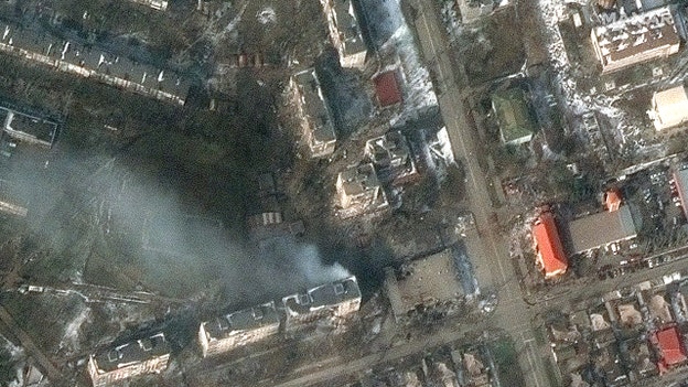 Satellite images reveal fires, severe damage to residential buildings in Mariupol