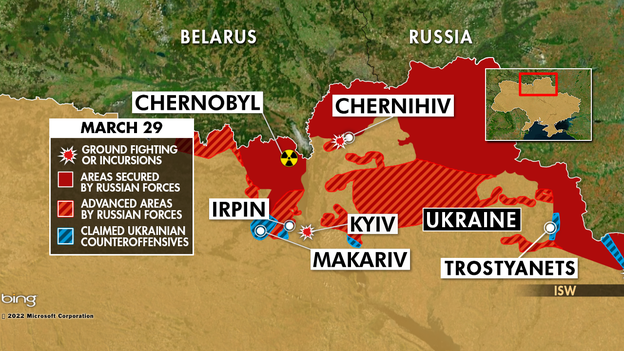 Ukraine official says Russian troops still near Kyiv, haven't left Chernihiv