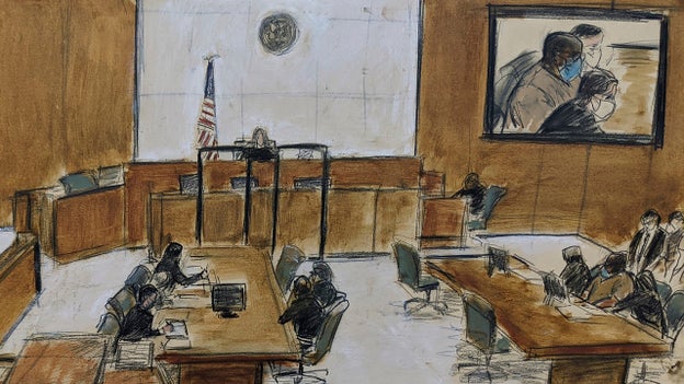 New sketch shows Brooklyn shooting suspect Frank James, others in courtroom for Thursday appearance