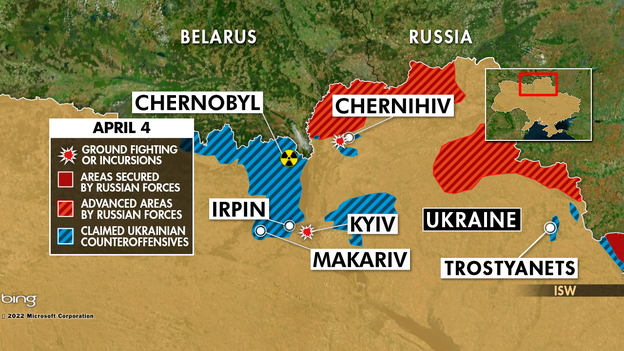 Ukraine's military has retaken 'key terrain' in country's north, UK says