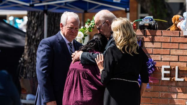 Biden seen comforting Robb Elementary School principal