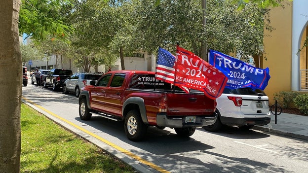 Trump supporters gather outside Florida courthouse