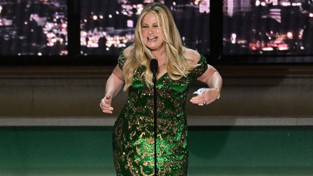 Jennifer Coolidge dances off stage after winning first Emmy Award for 'The White Lotus'