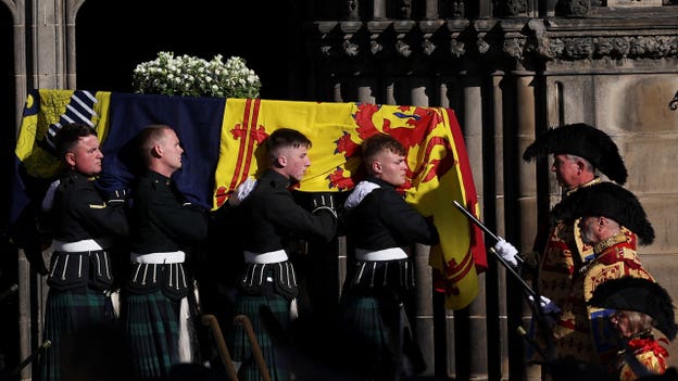 Queen Elizabeth II's coffin is moved from St. Giles' Cathedral