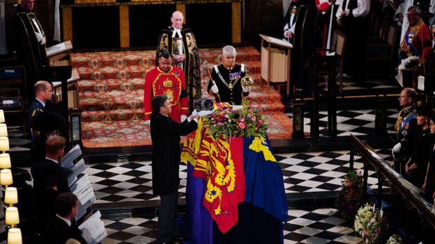 Queen Elizabeth II's coffin lowered into Royal Vault at St. George's Chapel