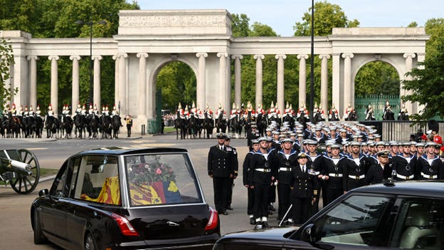 Queen Elizabeth II's coffin departs for Windsor Castle