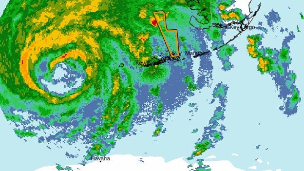 Hurricane Ian gaining strength in the gulf about 180 miles south of Punta Gorda, Florida