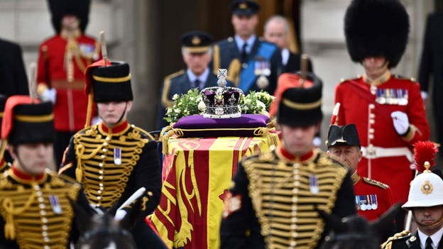 Queen Elizabeth II's coffin leaves Buckingham Palace for the final time