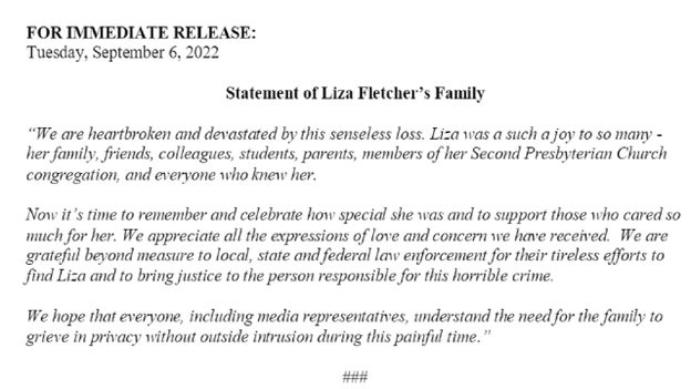 Eliza Fletcher's family releases statement in wake of tragic identification of heiress' remains