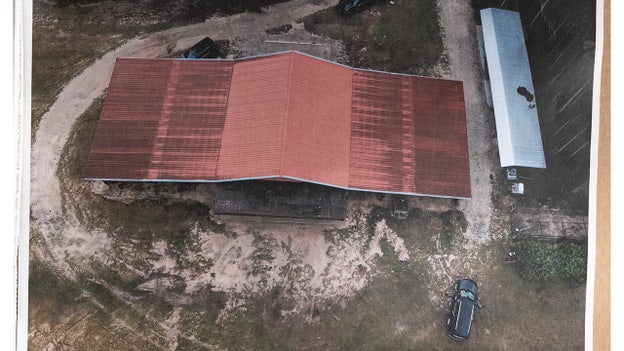 Aerial view of the dog kennel area where Paul and Maggie Murdaugh were murdered