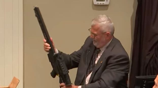 .300 Blackout rifle displayed to jurors