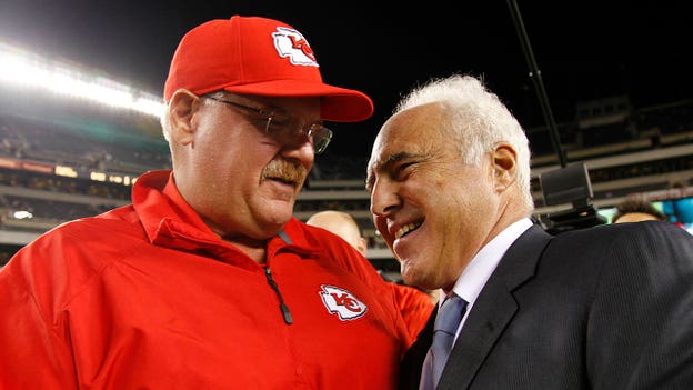 Eagles' owner Jeffrey Lurie and Andy Reid reunite on opposite sides of Super Bowl LVII
