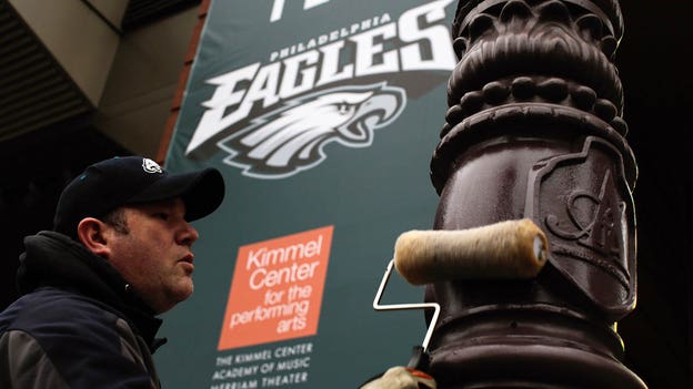 Super Bowl 2023: Mama Kelce's split Eagles-Chiefs jacket designed by  Maryland business owner