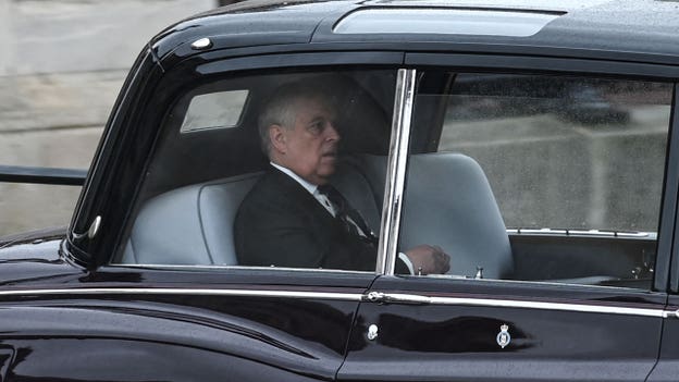 Prince Andrew arrives ahead of his brother, King Charles' coronation