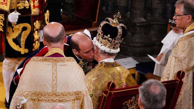 Prince William honors his father, King Charles III, during coronation ceremony