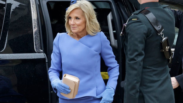 First Lady Jill Biden arrives at Westminster Abbey