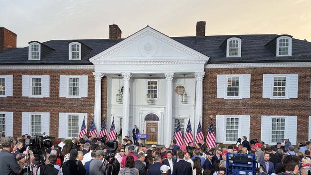 Supporters await former President Trump at Bedminster, NJ