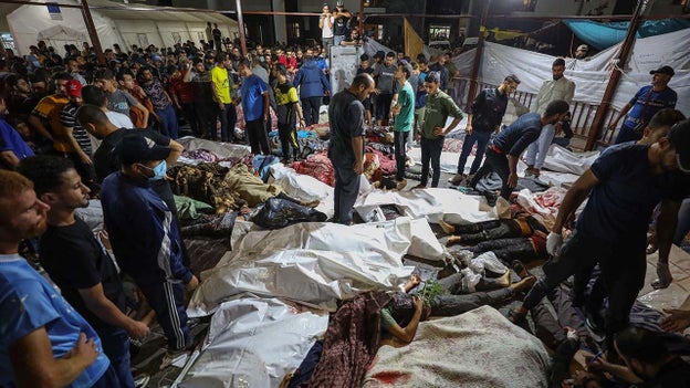 Hamas says hundreds killed in airstrike on hospital