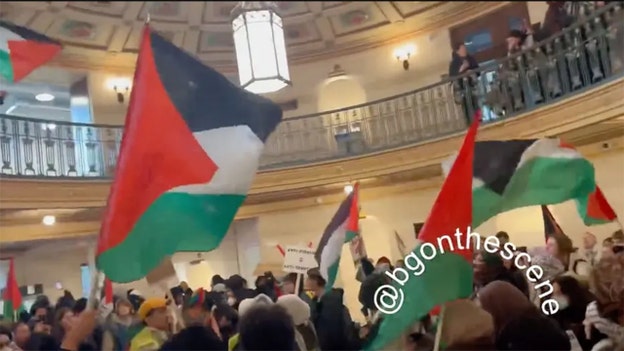Hundreds of pro-Palestinian protesters storm University of Michigan administrative building