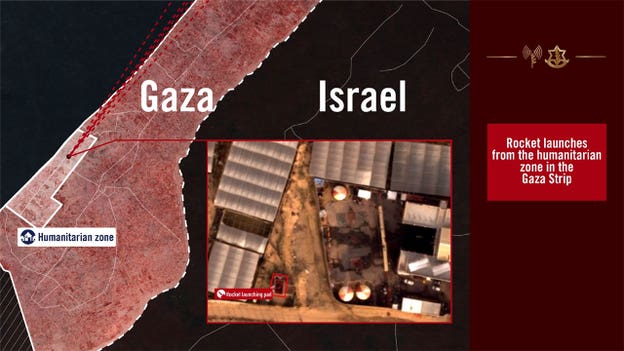 Hamas continues rocket launches at Israel from designated humanitarian zone: IDF