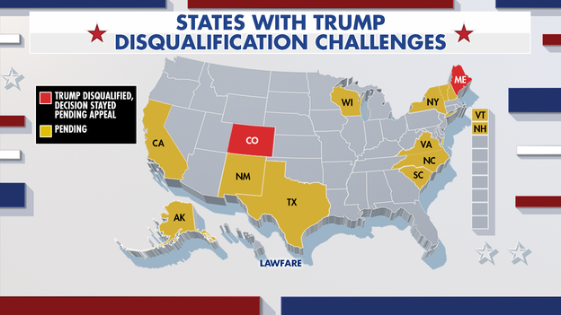Which states have Trump ballot disqualification challenges?