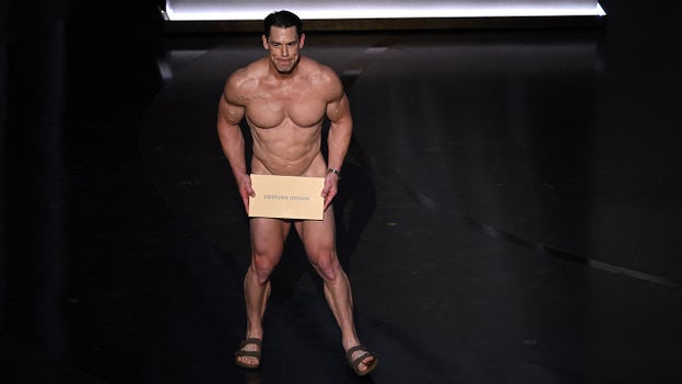 John Cena goes naked on Oscars stage