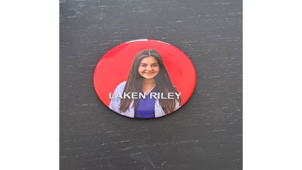 Lawmakers hand out buttons in memory of Laken Riley ahead of SOTU