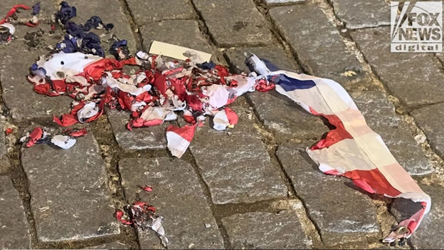 American flag burned near Central Park following anti-Israel protest at nearby college
