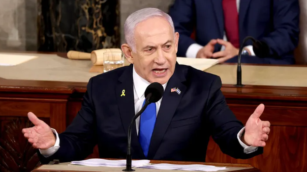 'Chickens for KFC': Netanyahu rips cease-fire activists in speech to Congress