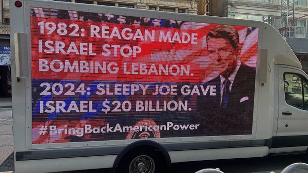 Billboards appear outside RNC slamming Biden on Israel funding