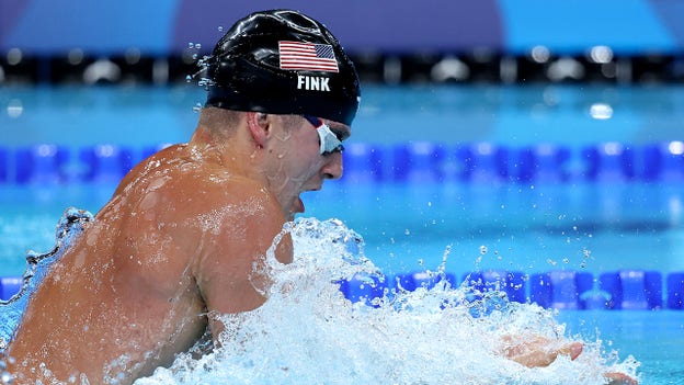 Team USA's Nic Fink secures silver medal tie in 100-meter breaststroke