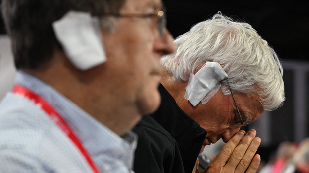 RNC attendees wear ear patches as sign of solidarity for Trump