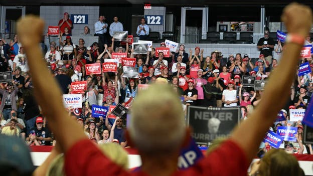 Michigan Republican Sandy Pensler announces end of Senate campaign during Trump rally